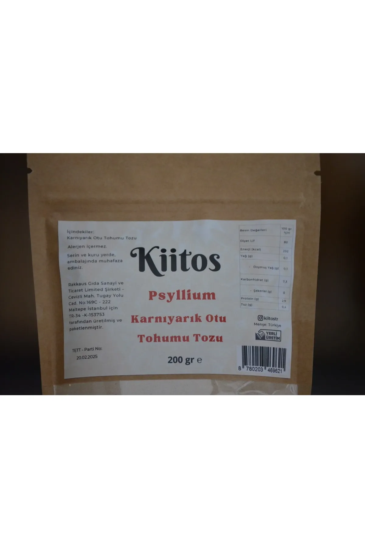 Kiitos - Psyllium - Karnıyarık Otu Tozu - 200 gr. psyllium