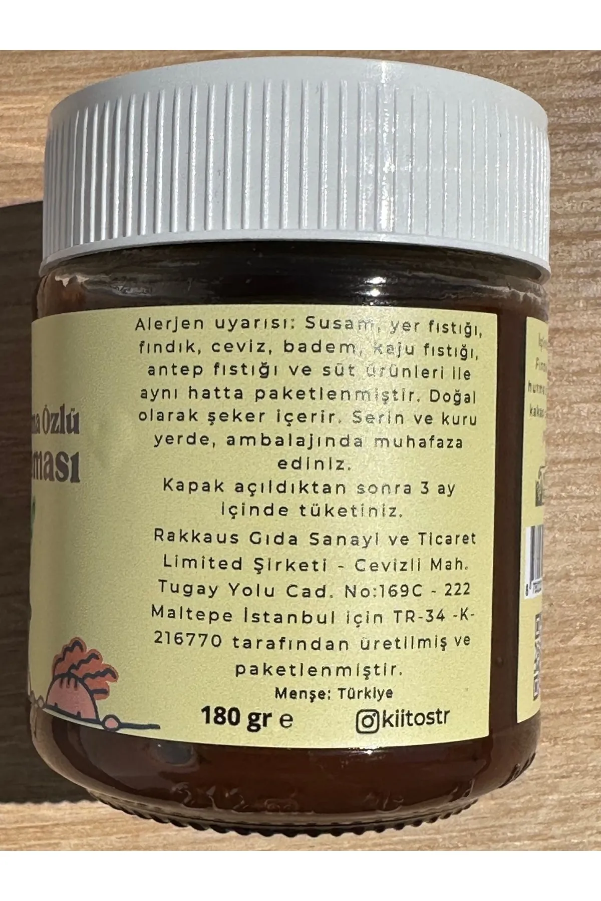 Kiitos Kids - Hurma Özlü Çikolata Fındık Ezmesi - 180 Gr. - (şekersiz, Katkısız, Glutensiz-analizli)