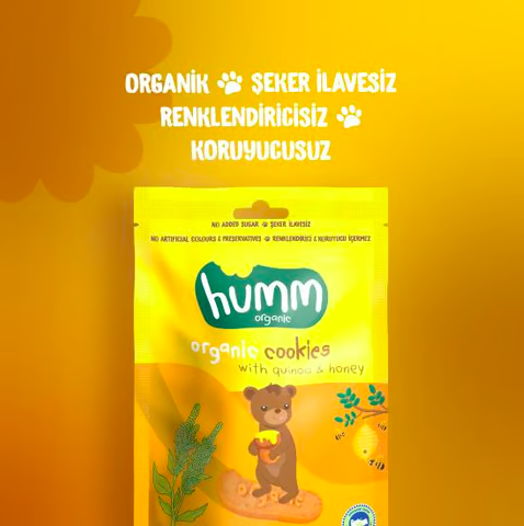 Humm OrganicOrganik Ballı ve Kinoalı Kurabiye - 55g