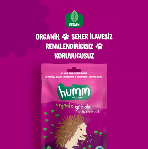 Humm OrganicOrganik Vegan Pancarlı Grissini - 55g