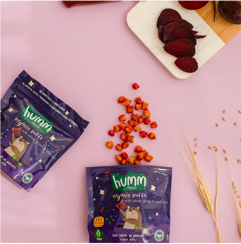 Humm OrganicOrganik Vegan Pancarlı ve Tam Tahıllı Puflar - 30g