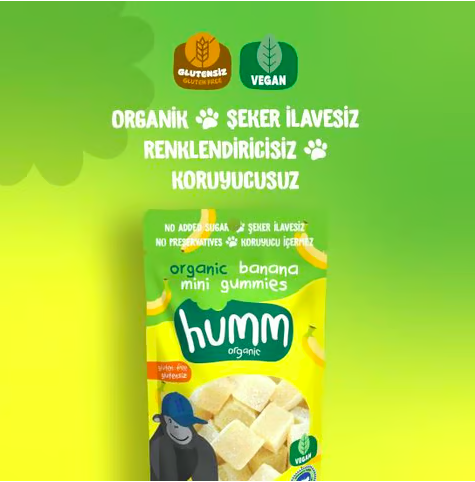 Humm OrganicOrganik Glutensiz Vegan Muzlu Mini Küpler - 30g