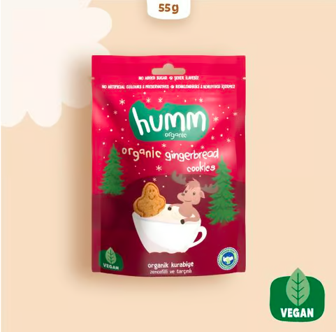 Organik Vegan Zencefilli ve Tarçınlı Kurabiye - 55g